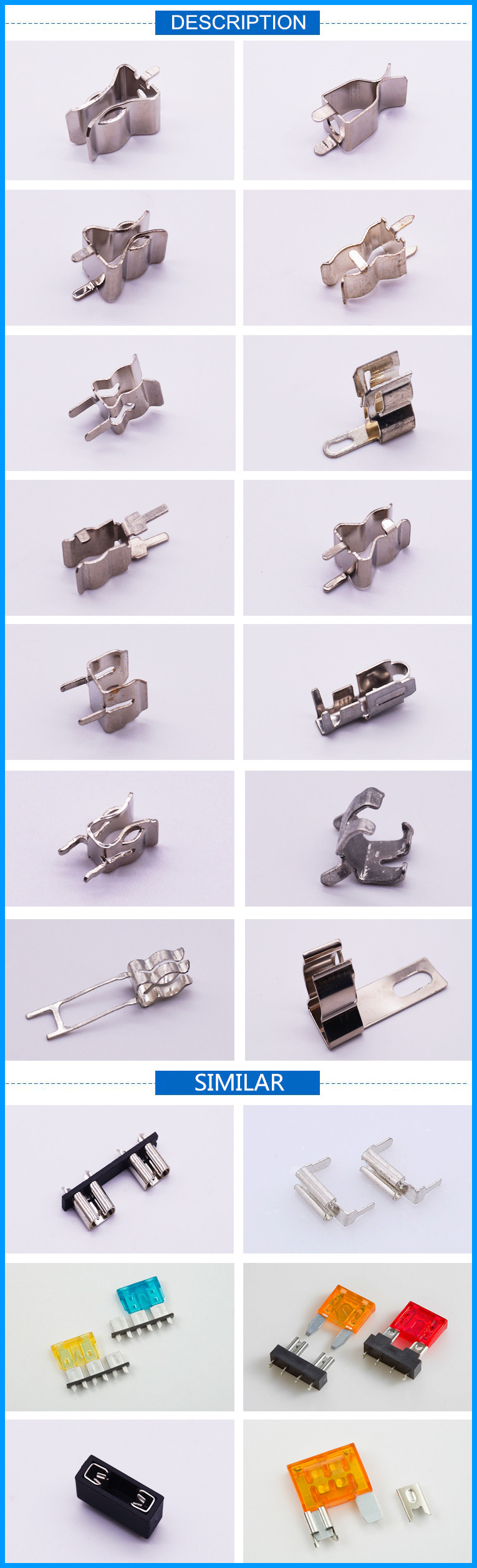 Bussmann Keystone 01020074z SFE Class J K Glass Fuse Clip Clamps FS-008 For 2AG Tube