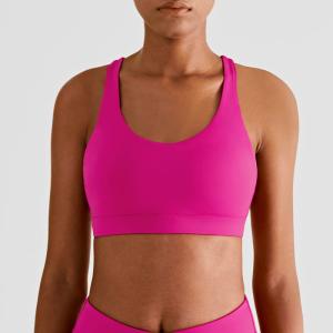 China Customized Logo Adult Female Yoga Bra Padded Ladies Seamless Women Pink Sports Fitness Bra Top wholesale