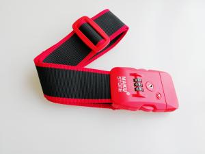 China 3 Dials TSA Luggage Strap Lock Logo Printed Plastic Material For Travel Bag wholesale