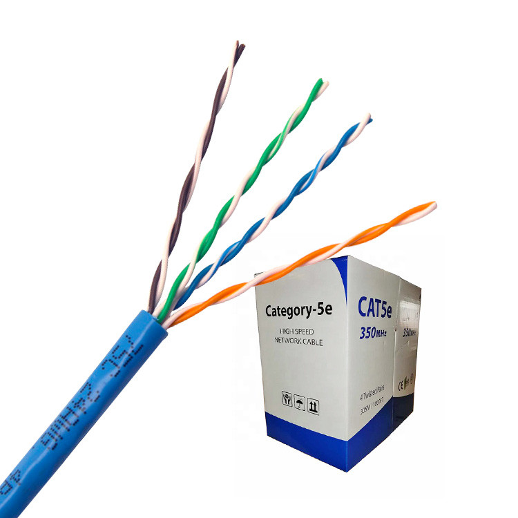 CCA 24AWG 1000ft Cat5e Ethernet Lan Cable Bulk UTP Pull Box Waterproof Outdoor