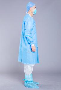 China Visitor Blue Non Woven SMS 35g Disposable Lab Coat wholesale