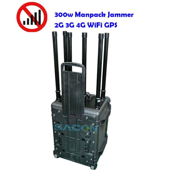 8 Bands Portable Luggage Vehicle Mounted Jammer Military Standard Casing 50w