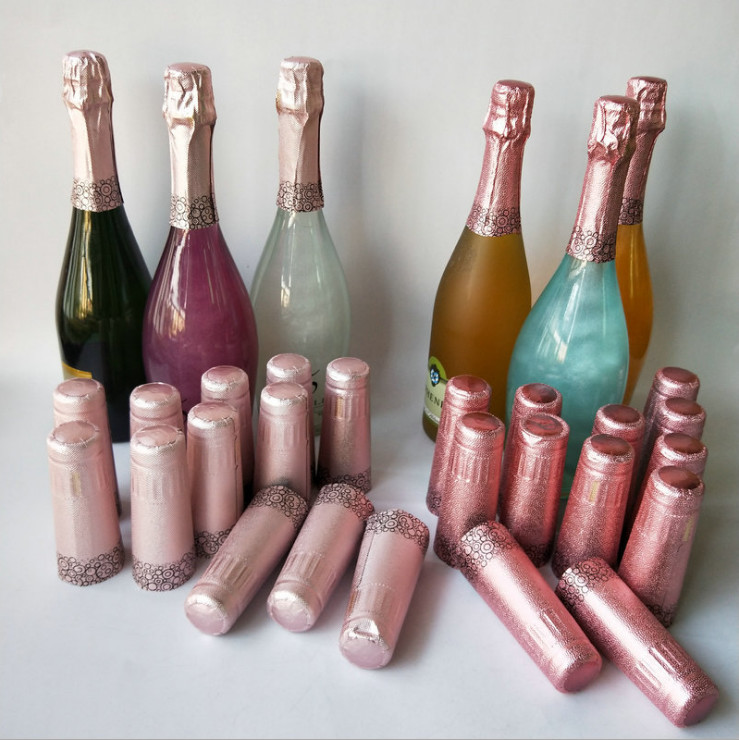 55mm Height PVC Shrink Wrap Wine Bottle Tops Caps With Easy Tear Off Tape
