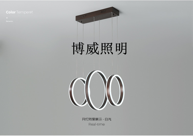 Elegant and charming three-ring connected simple design boutique simple lamp body suitable for bedroom coffee shop, etc.