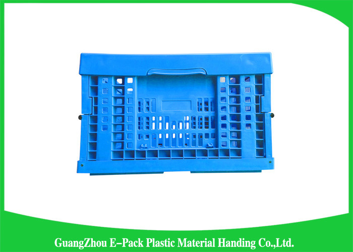Attached Lids Folding Plastic Crates Big Capacity Transport Moving Eco - Friendly