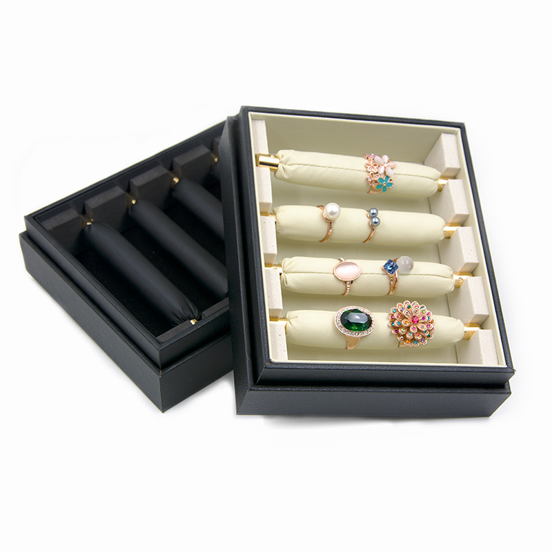Ring Organizer Jewelry Display Box Cardboard Material Many Slots Easy To Carry
