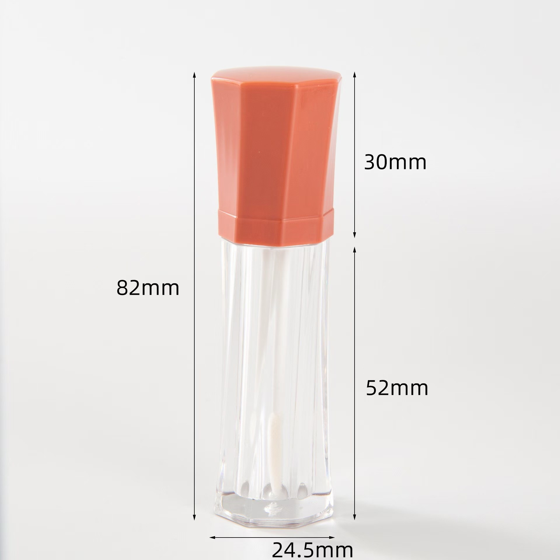 Various Colors Octagonal Portable Plastic Lip Glaze Tube Round Shape in Aluminum / Plastic Material