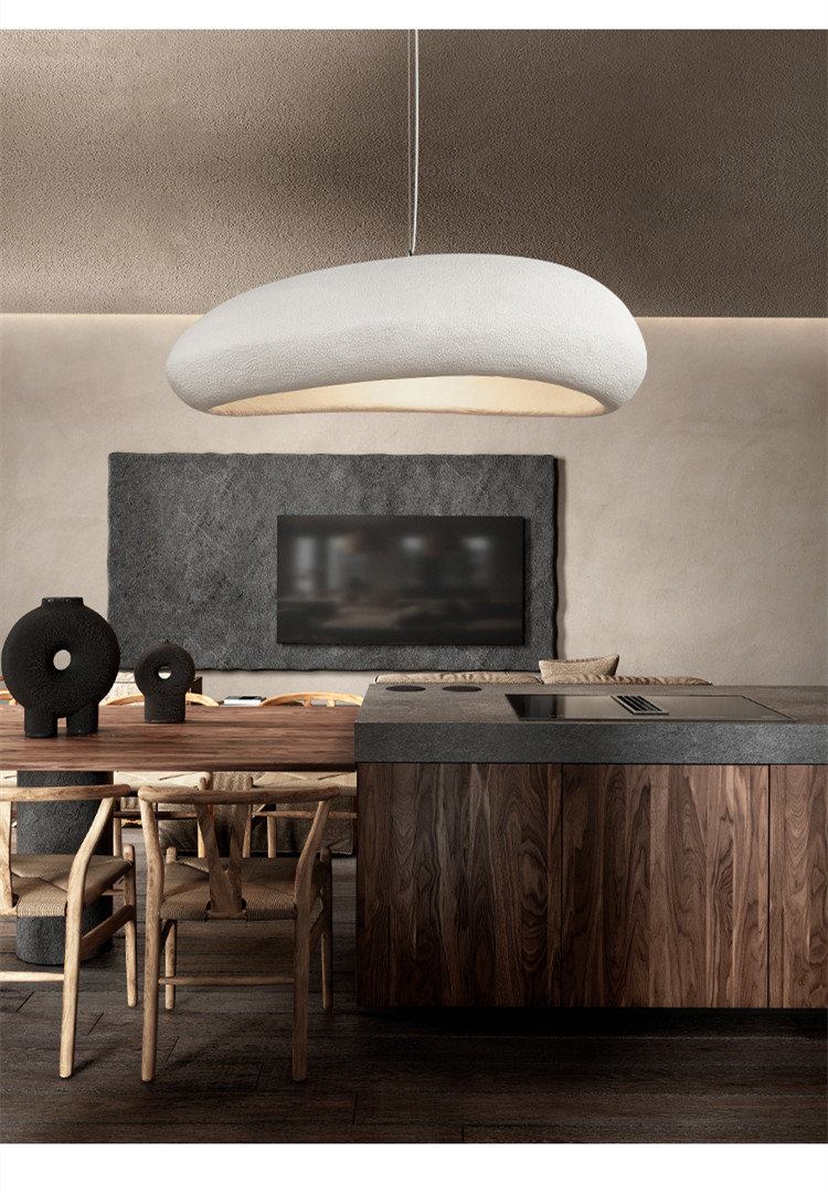 Nordic Wabi Sabi Restaurant LED Pendant Light Lustre Living Room Chandelier(WH-VP-174)