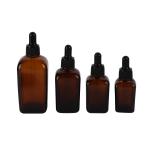 Thick Square Amber Glass Dropper Bottle 5ml 10ml 15ml 20ml 30ml 50ml 100ml