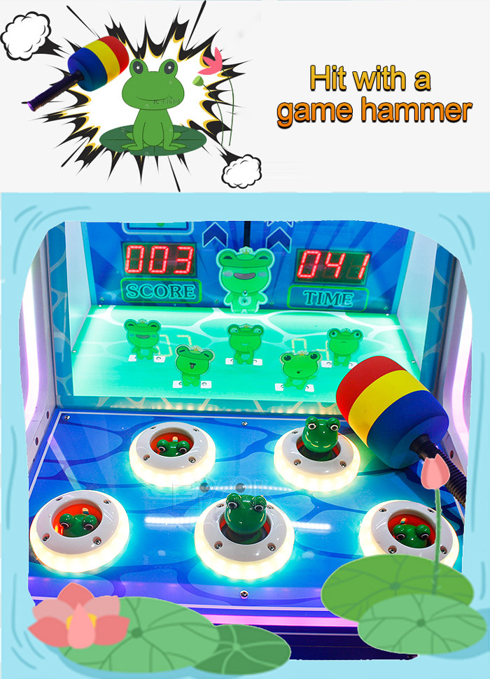 100W Whack A Mole Hitting Frog Machine Frog Paradise Hammer Game Machine