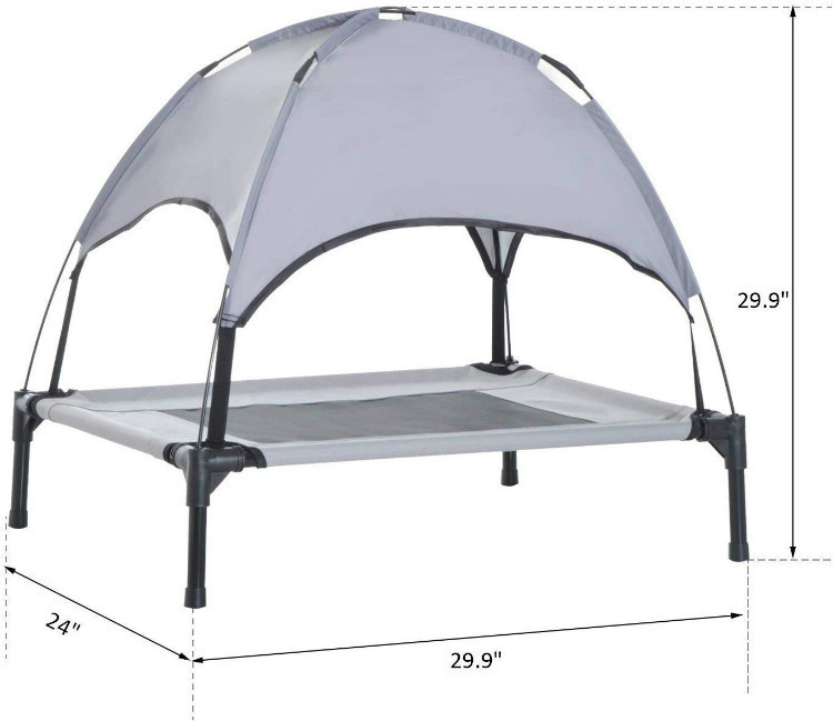 600D 30in Raised Canopy Dog Bed Moisture Proof Portable