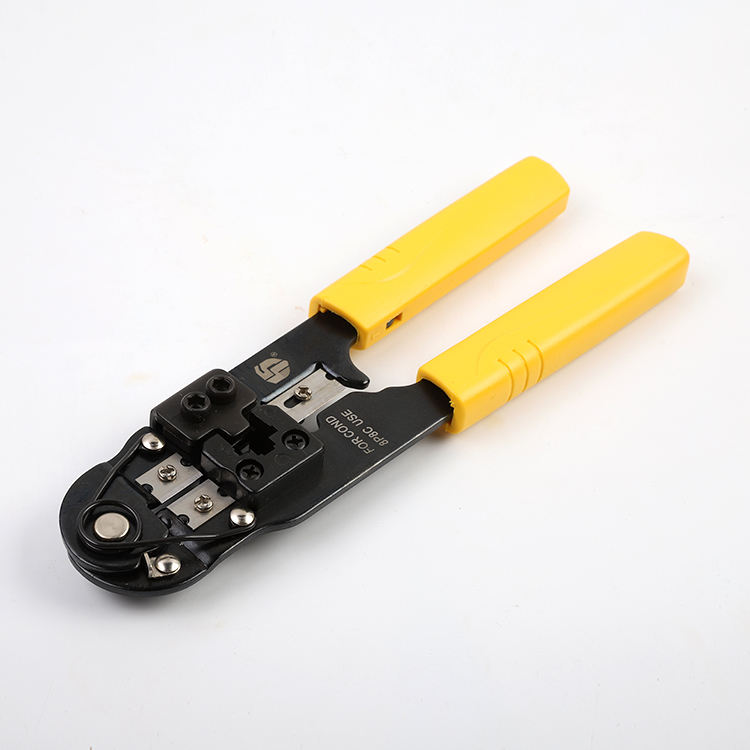 Yellow Ethernet Cable Crimping Tool Stainless Steel OEM