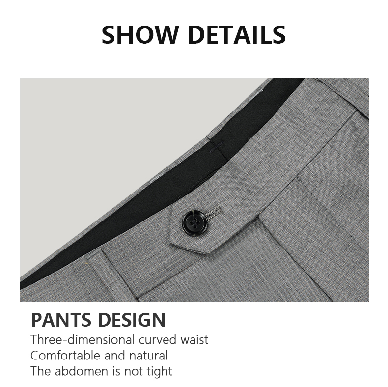 Customized Color 70% Wool Men's Pants Knitted Weaving Method Slim Fit Golf Trousers