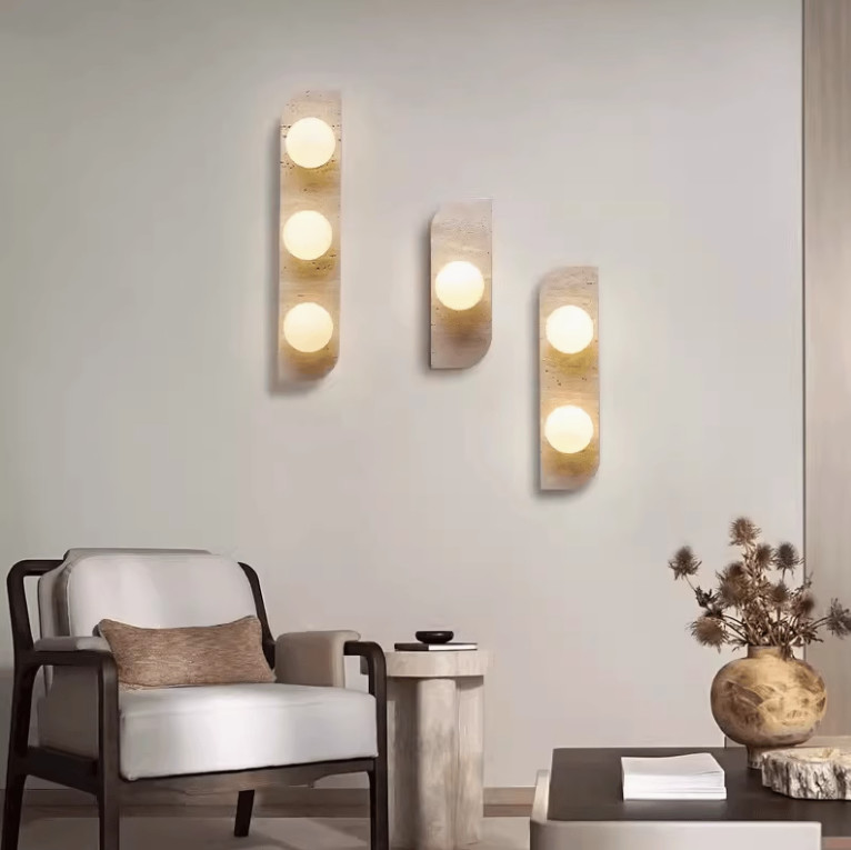 Yellow travertine good quality bedroom for home decorator interior stone wall lamp