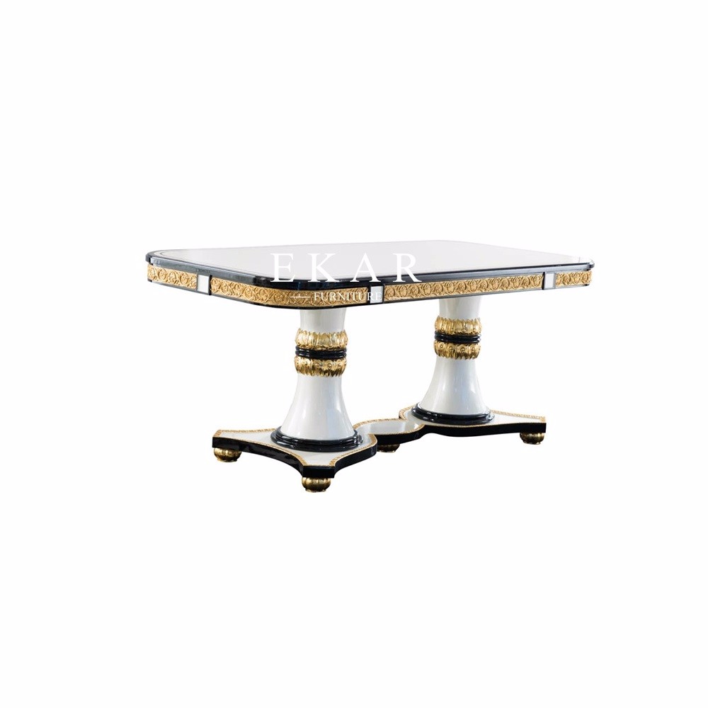 High Quality Artificial Carving Luxury Square Dining Table