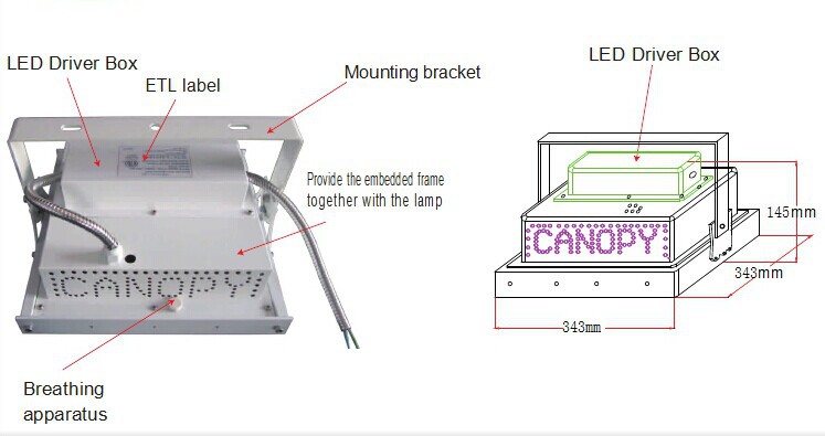 New Product 40W Outdoor Ceiling Led Gas Station Canopy Light