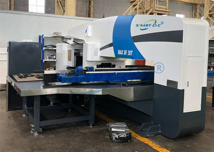 Hydraulic CNC Turret Punching Machine , Full Automatic Hole Punching Machine