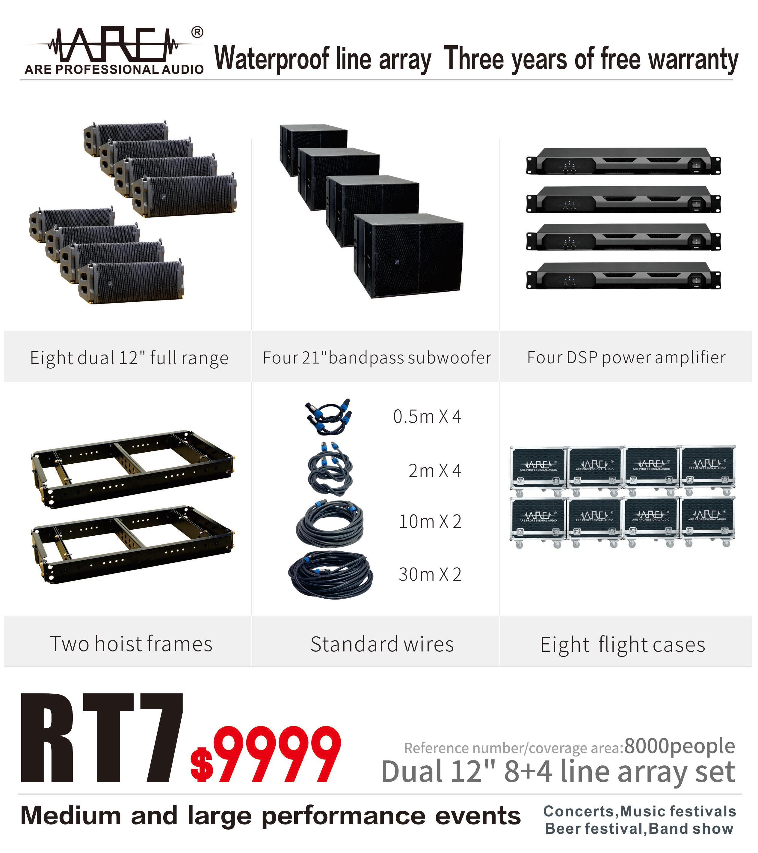 ARE AUDIO dual 12 inch passive crystal-clear DJ outdoor line array speaker sets line array systems for club DJs