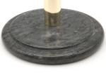Upright Black Marble Stone Paper Towel Holder Round Metal Pole
