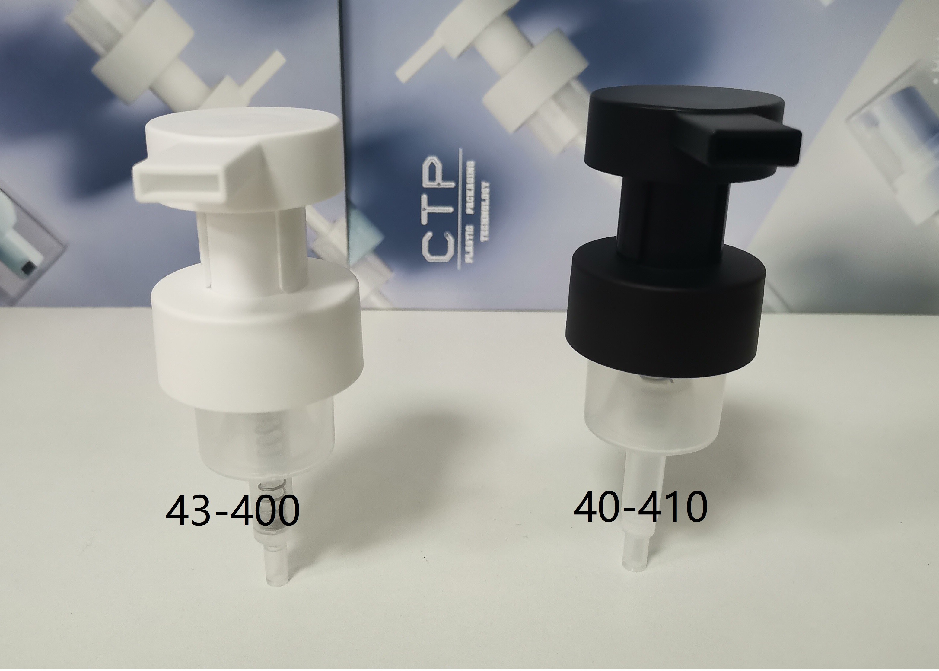 Customized Bottle Foam Pump 43/410 White Clip Lock Pump Dispenser For Effortless Foam Dispensing