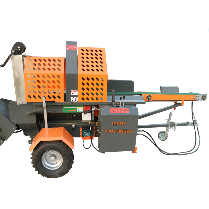 Powerful 20ton Gasoline Portable Split Wood Firewood Processor Machine for Forestry