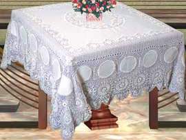 christmas tablecloths cotton and linen, Tablemat, Corcheted Lace Table linen, Tablecloth