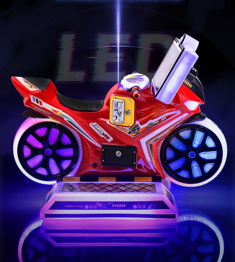 Electric Motorcycle Super Motor Video Game Machine with Swing at Amusement Game Center