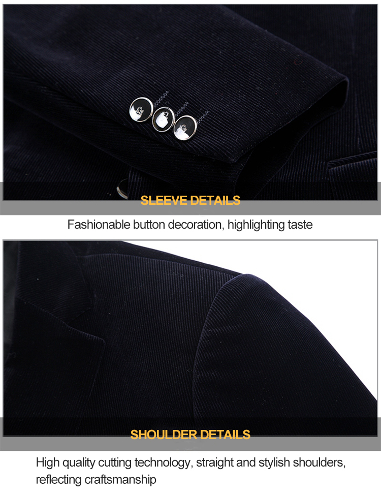Nonwoven Weaving Method Men's Casual Suit Jacket Spring and Autumn Cotton Corduroy Suit
