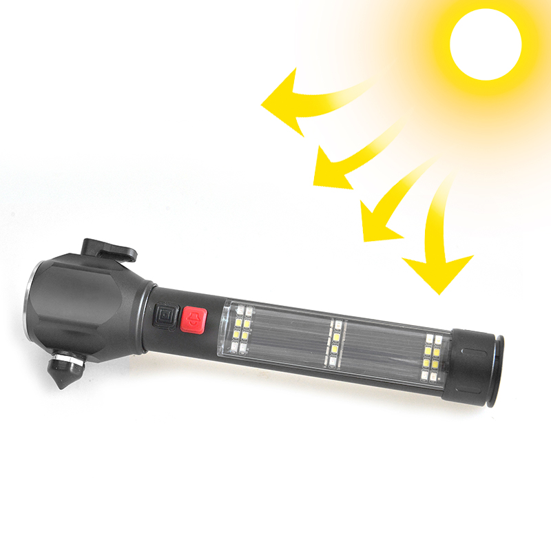 FL017 Solar Power LED Flashlight Torch 8 Hours Lighting Period 0.31kg Product Weight
