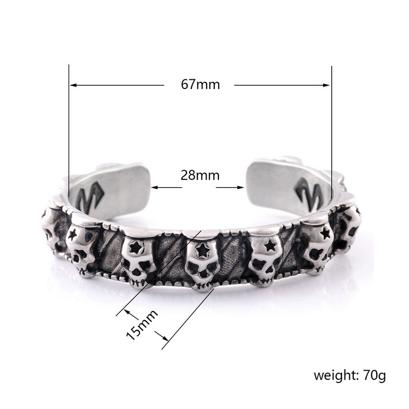 Retro skull bracelet for men, niche design, trendy and fashionable men's bracelet