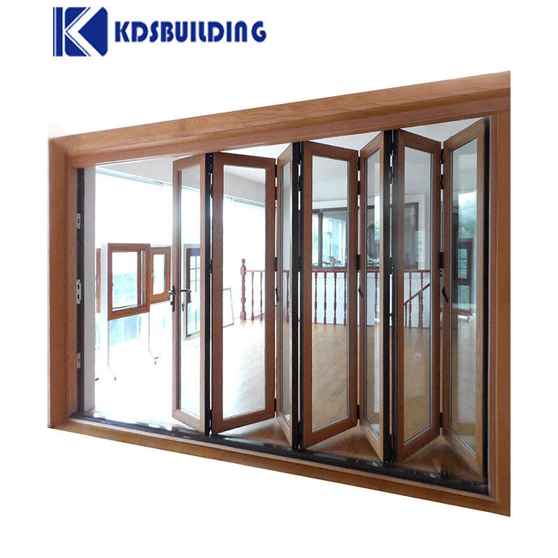 KDSBuilding China Factory Cheap Price Simple Teak Wood Front Folding Door Design