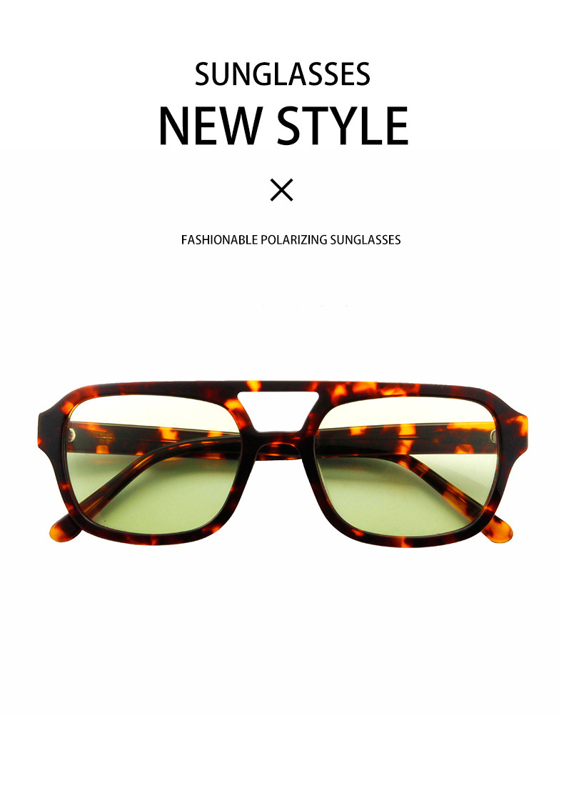 Unisex Vintage Square Acetate Sunglasses CR39 Lens Anti UV
