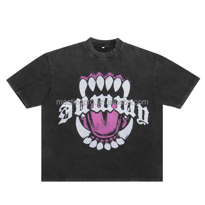 Acid Washed Design Vintage 200 Gsm Cotton T Shirts for Unisex in Oversized Boxy Fit