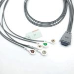 ECG Cable Holter Probe 5Leads Snap AHA/IEC Compatible for Biomedical Edan
