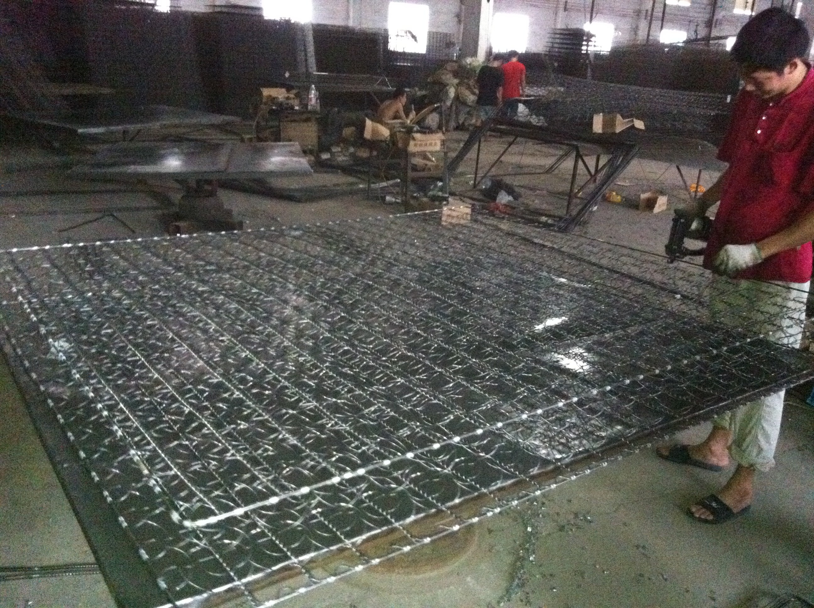 Continuous Durable Wire Mattress Spring Coil , Mattress Filler Spring Heat Treatment