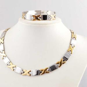 China US Europe Fashion 316L Stainless Steel Bracelet With Matched Necklace Jewelry Set CQS2 wholesale