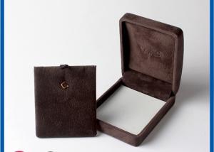 China Personalized Jewelry Packaging Boxes For Small Brown veleting Earrings wholesale