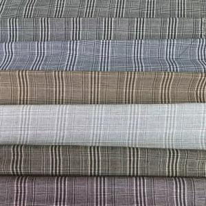 China Washed Gingham Woven Stripe Cotton Linen Jacquard Fabric 110gsm wholesale