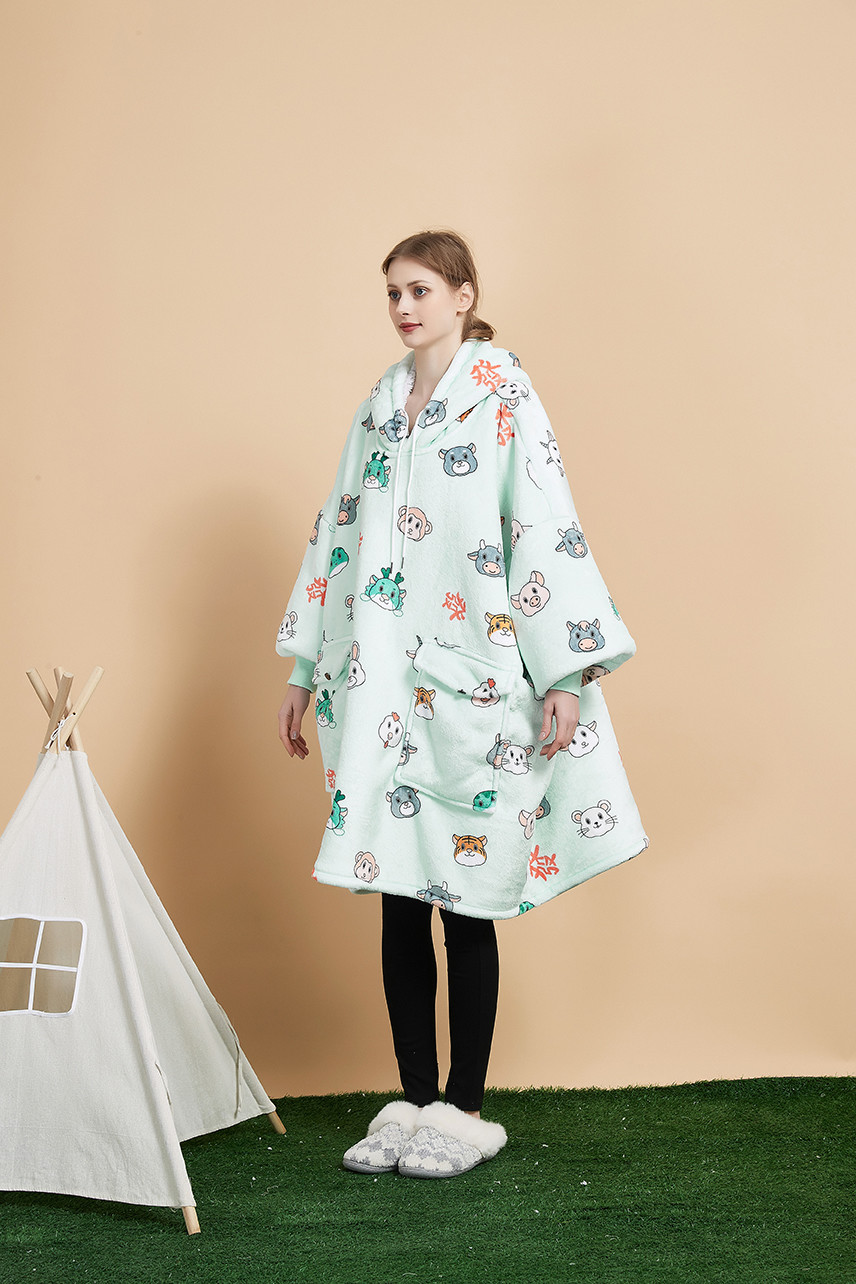 Double Pockets Oversized Hoodie Blanket Sweatshirt Extremely Warm