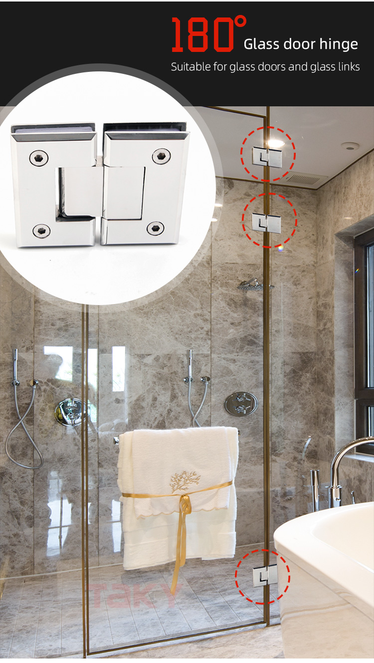 90 Degree Wall To Glass Shower Enclosure Screen Modern Design with Pivoted Door Hinges