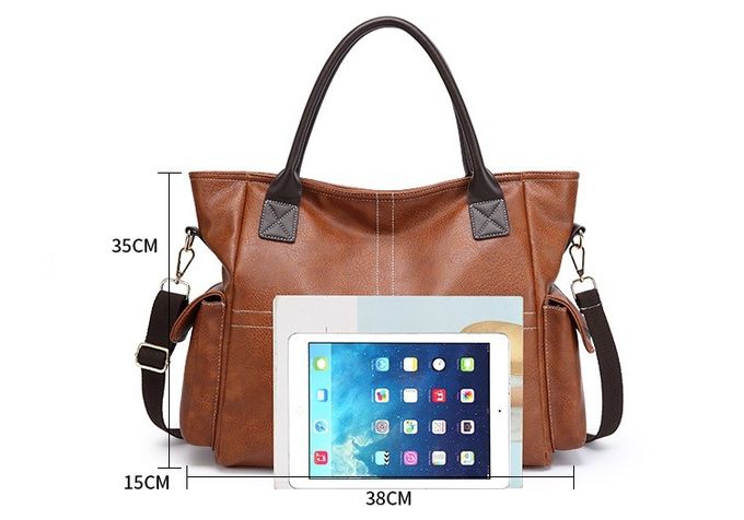 Large Single Strap Genuine Leather Satchel Handbags Purse Womens