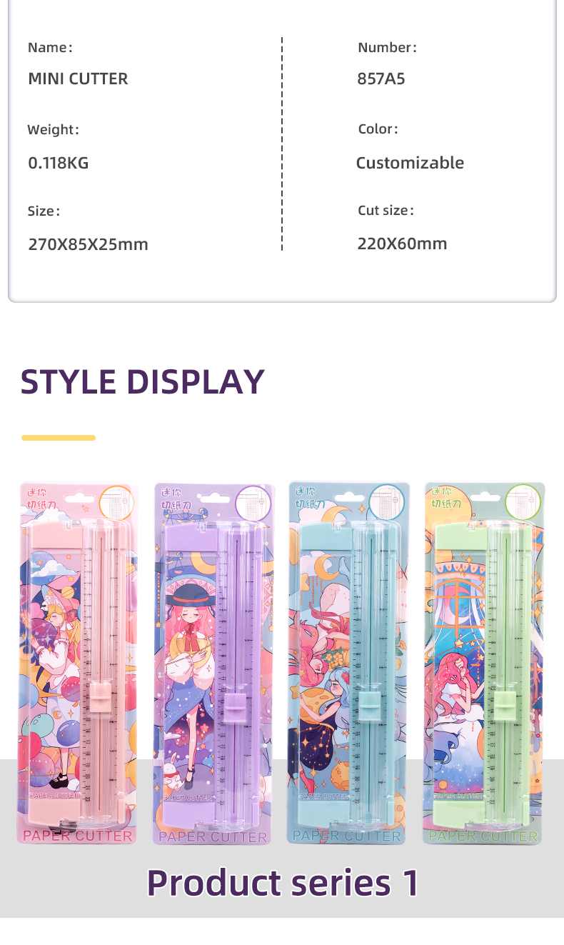 2022 Custom Cartoon A5 Mini Paper Trimmer 135g Desktop Cutter with Lightweight Design