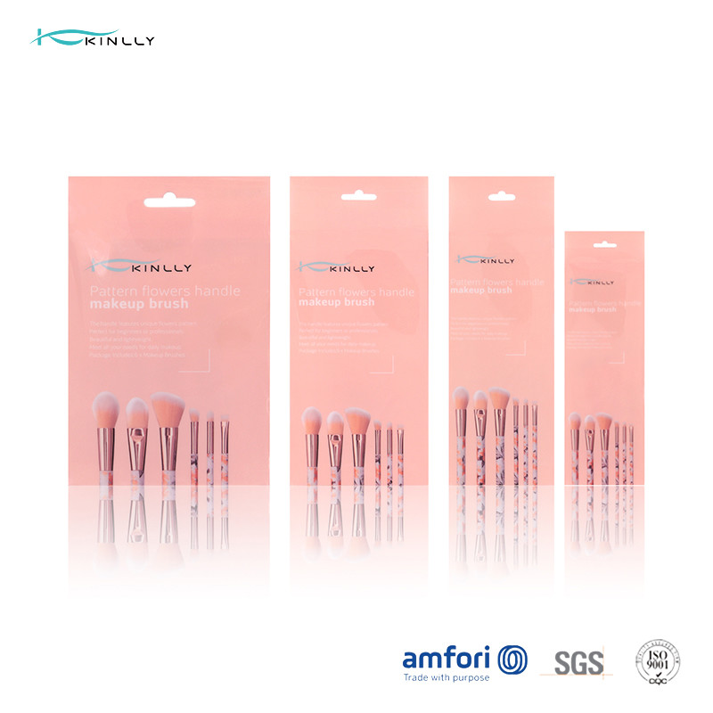 Small 6pcs Plastic Makeup Brushes With PVC Packing Box