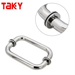 China Sleek Design 24 Inch Round Glass Door Handle Stainless Steel 304 for Bathroom Doors wholesale