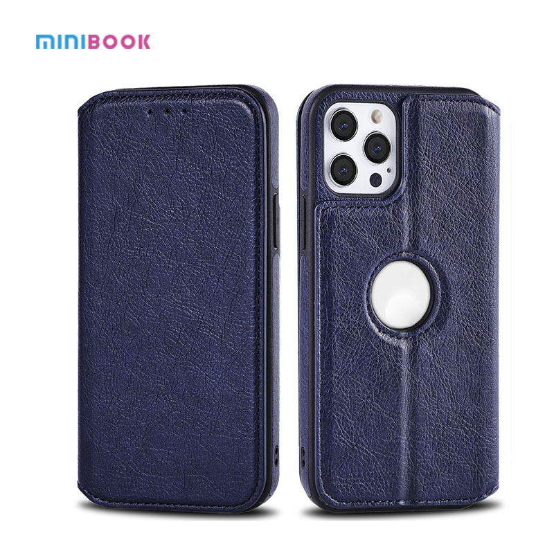 Waterproof Minibook Personalized Magnetic Attraction Pu Leather Cell Phone Case for Phone 12 Pro