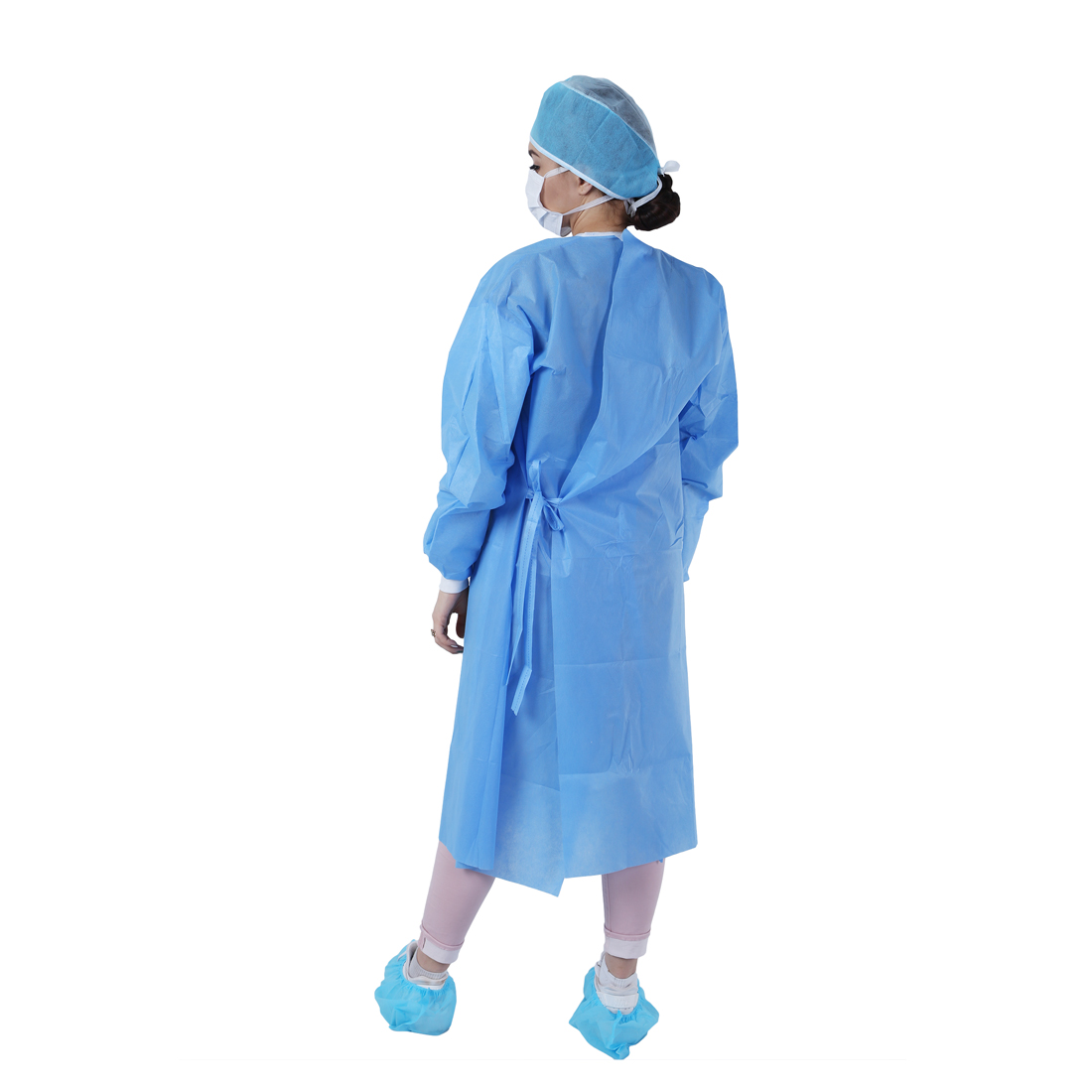 Pp Disposable Surgical Gown Blue Disposable Coveralls Breathable Fluid Resistant