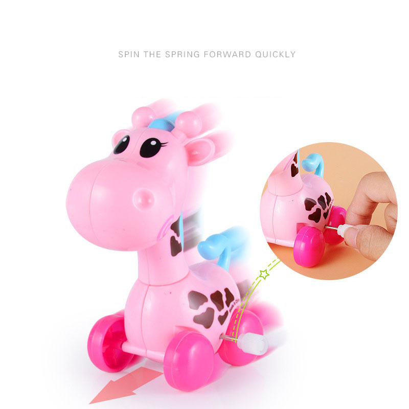 Easter Wind Up Toys Giraffe Flipping Walking Jumping Clockwork Bulk Toys PVC for Kids