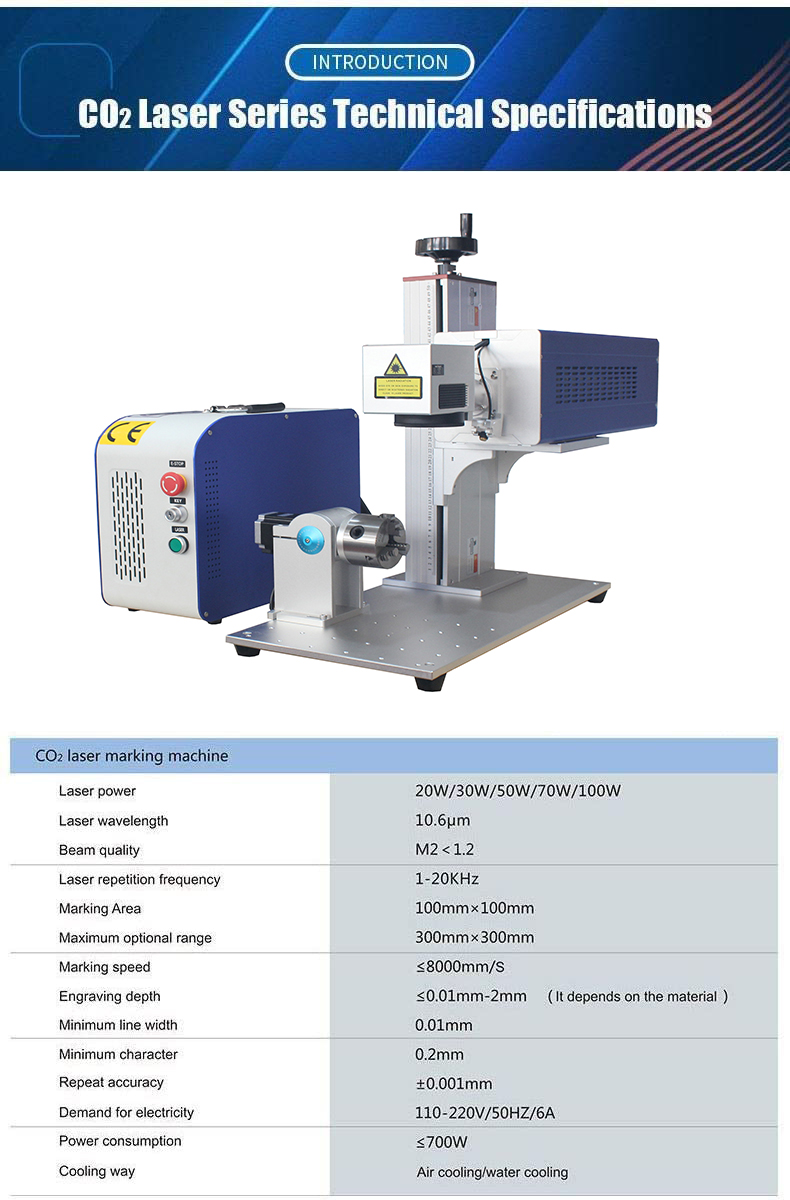 KEYILASER Portable Model 30W 60W 100W DAVI Desktop Co2 Laser Marking Machine On Wood Metal Plastic Tube Acrylic Leather