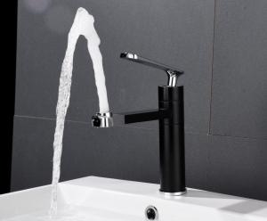 China Black Minimalist Upwards Effluent 304SUS Face Basin Tap wholesale