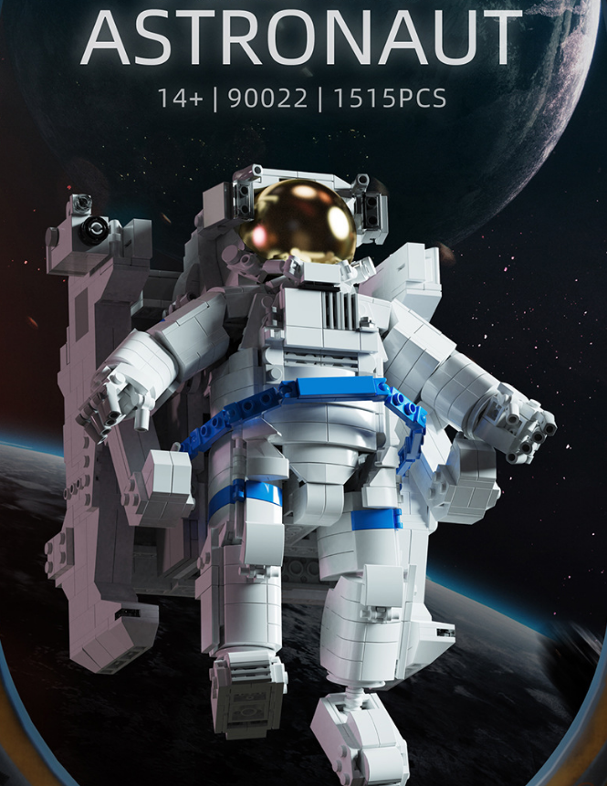 Wooden Building Blocks Set of 1515 Pieces Astronaut Toy for Kids Christmas Decoration
